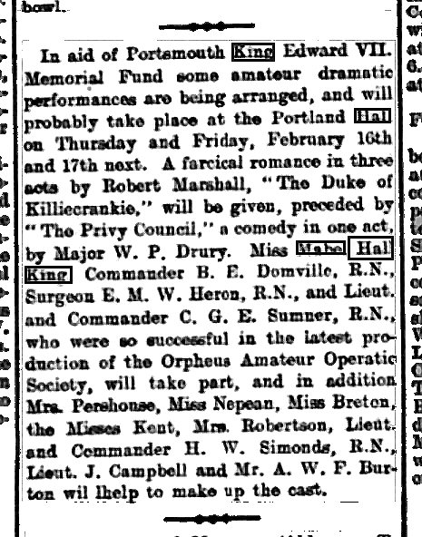 Saturday 21 January 1911